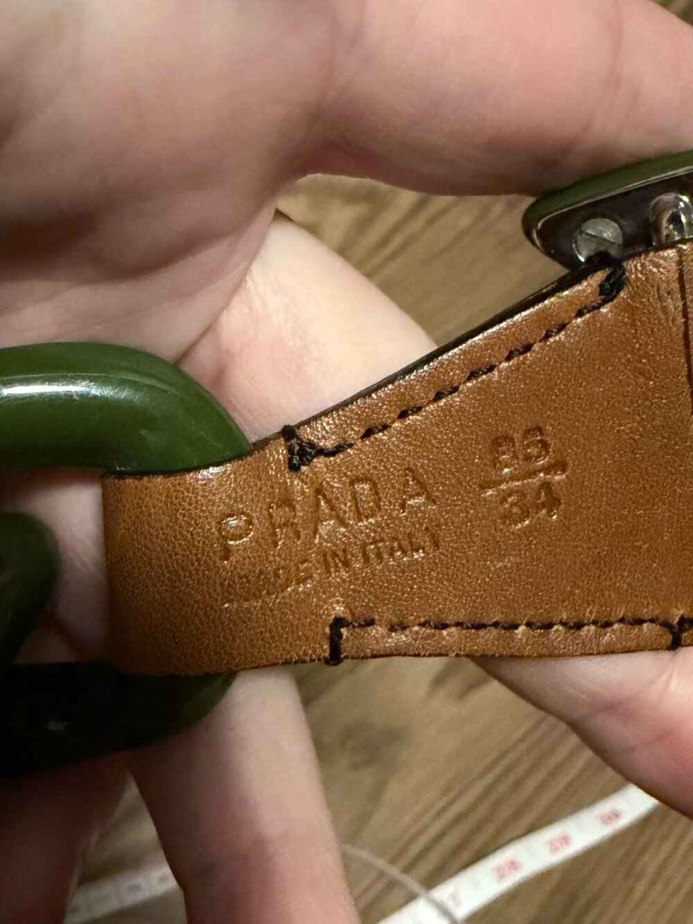 Vintage Prada Belt Green Size 85/34 - Picture 5 of 11